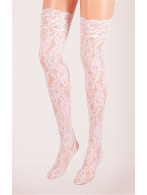 lace white stockings|White Lace Stocking .